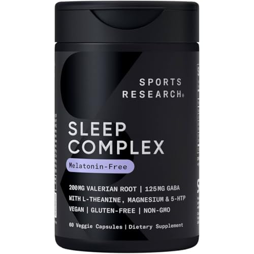 Sports Research® Sleep Complex (Melatonin-Free), 60 Veggie Capsules | Natural Sleep Aid