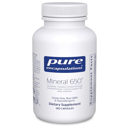 Pure Encapsulations Mineral 650, 180 Capsules | Chelated Mineral Supplement, Balanced Multi-Mineral