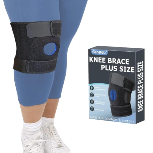 GenetGo Plus Size Knee Brace for Obese Women & Men - Adjustable