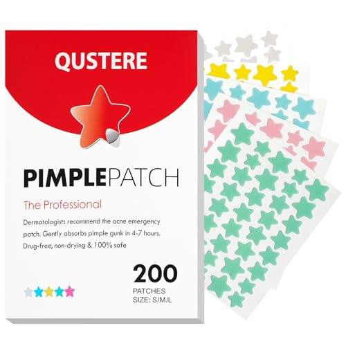 QUSTERE Pimple Patches for Face, Hydrocolloid Acne Patches, Cute Star Zit Covers,