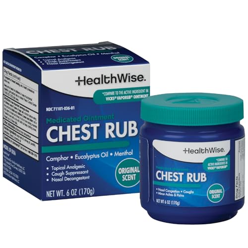HealthWise Medicated Chest Rub, 6 oz | Cough Suppressant & Nasal Decongestant,