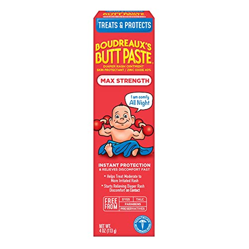 Boudreaux’s Butt Paste Maximum Strength Diaper Rash Cream, 4 Oz | Diaper