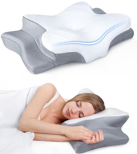 Ultra Pain Relief Cooling Pillow for Neck Support, Adjustable Cervical Pillow Cozy