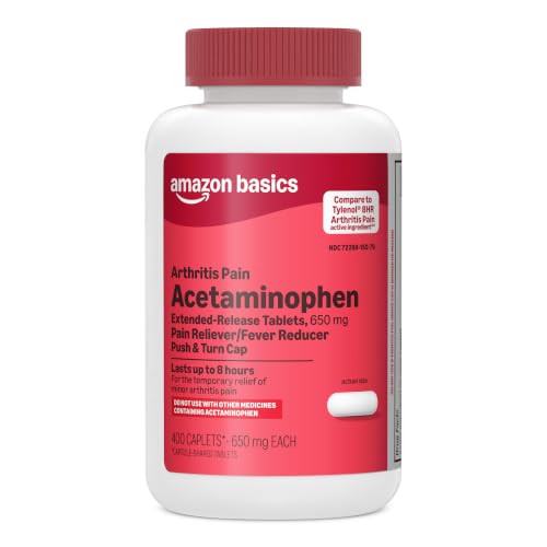 Amazon Basics Acetaminophen Extended-Release Tablets, 650 mg, Arthritis Pain, 400 Count (Previously