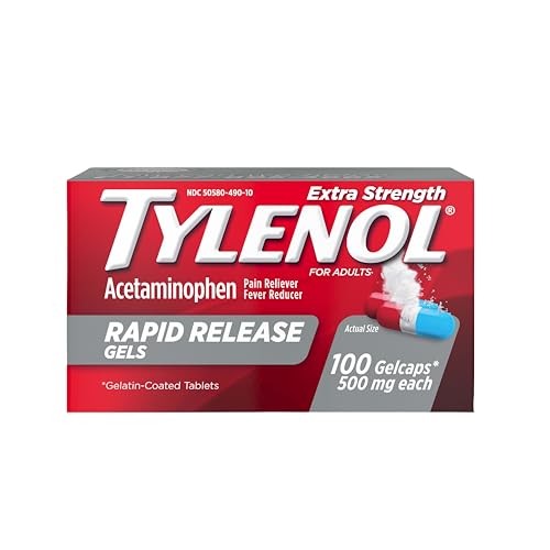 Tylenol Extra Strength Rapid Release Gels, 500 mg Acetaminophen, 100 Ct |
