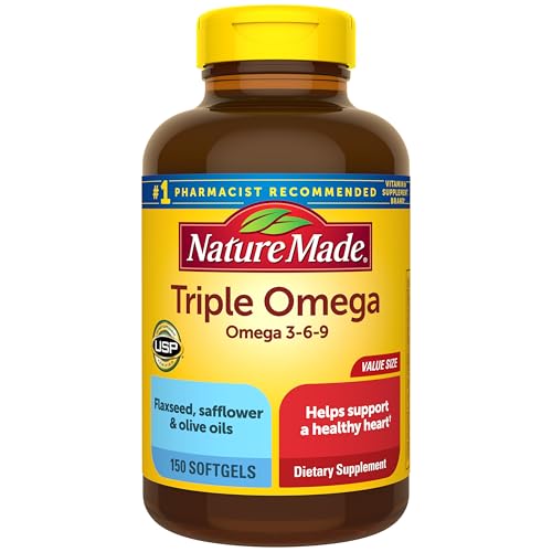 Nature Made Triple Omega 3 6 9 Supplements, 150 Softgels | Fish