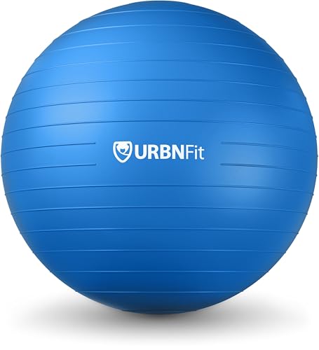 URBNFit Yoga Ball - Anti-Burst Exercise Ball Large (65 cm, Blue) |