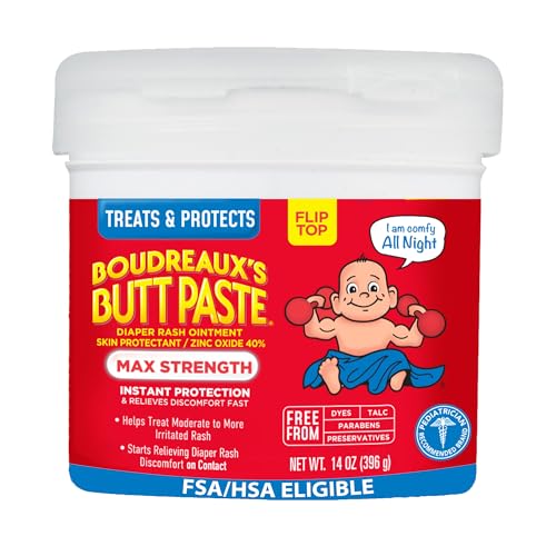 Boudreaux’s Butt Paste Maximum Strength Diaper Rash Cream, 14 Oz Jar |