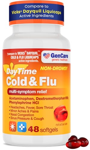 GenCare Daytime Cold & Flu Relief, Non-Drowsy Multi-Symptom, 48 Ct | Compares