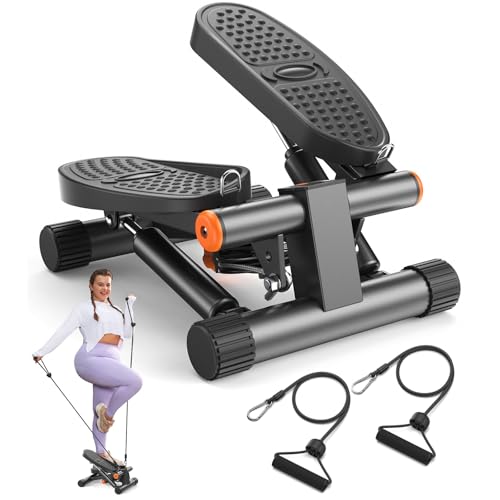 Niceday Steppers for Exercise, Mini Stair Stepper with Resistance Bands | Workout Equipment with 300LBS Loading Capacity at Home, Fitness Stepper with LCD Monitor, Twist Stepper for Full Body Workout