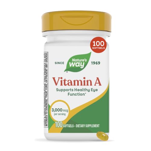 Nature's Way Vitamin A Supplement, High Potency 3,000 mcg Softgels, 100 ct