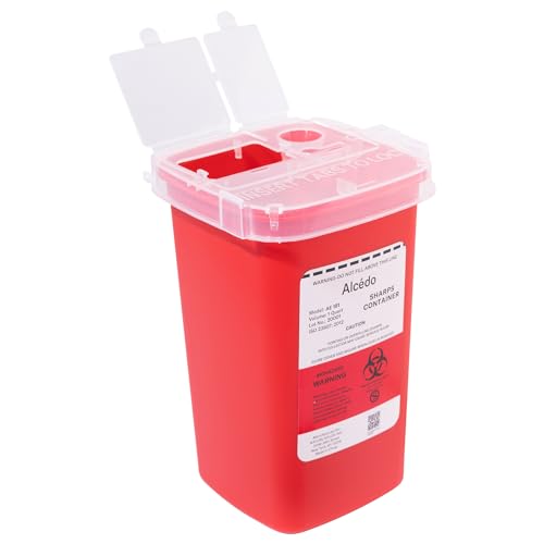 Alcedo 1 Quart Sharps Container (1-Pack) for Needle & Syringe Disposal |