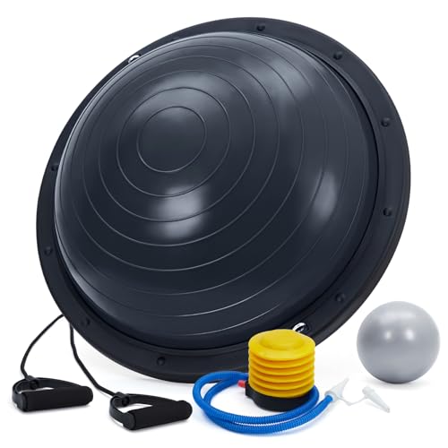 Garvee Half Balance Ball 23 in, 1600Lb Capacity Half Exercise Ball | Garvee Half Balance Ball 23 in, 1600Lb Capacity Half Exercise Ball for Core Workouts, Half Ball Trainer with Non-Slip Base