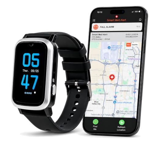 Cellular Medical Alert Smart Watch with Emergency Button for Elderly, 24/7 Monitoring,