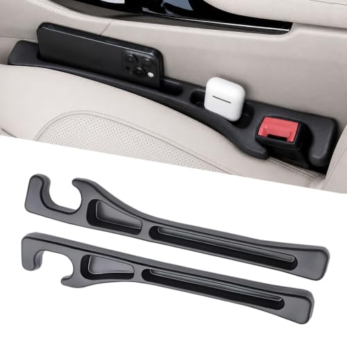 MTABCTY Car Seat Gap Filler Organizer 2 PCS Black Universal Seat Gap Plug Blocker Anti-Drop Console Catcher Phone Keys Storage for Car Truck SUV Auto Accessories Style2