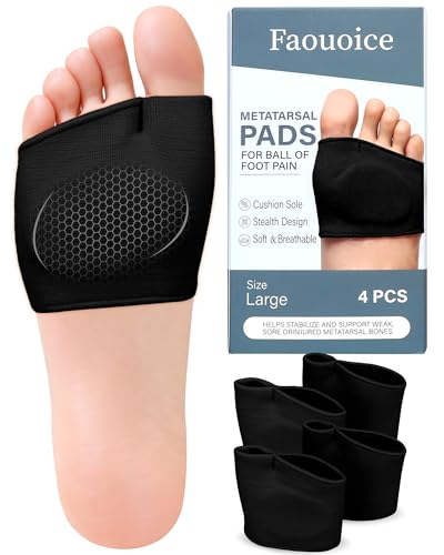 2 Pairs Metatarsal Pads, Ball of Foot Cushions for Women & Men,