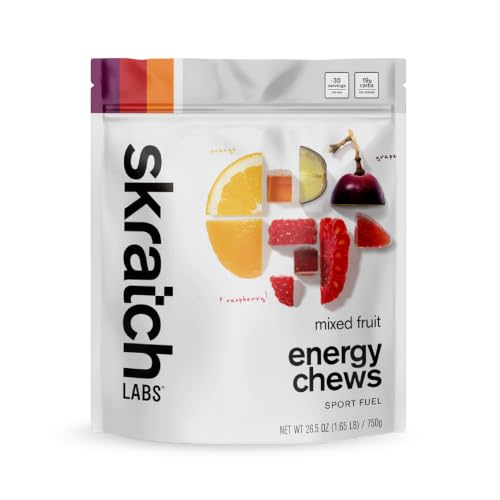 Skratch Labs Energy Chews, Mixed Fruit 30 Servings | Gummies for Running,