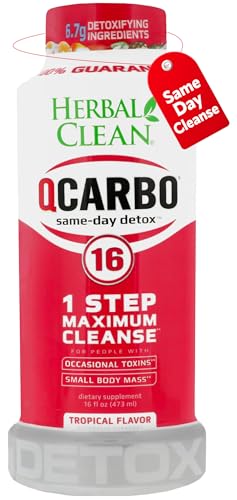 Herbal Clean Qcarbo16 Same-Day Detox Cleanse Drink (16 fl oz) - Tropical