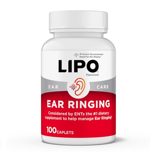 LIPO Ear Ringing Support, Lemon Bioflavonoid Complex, 100 Caplets | Vitamins C,