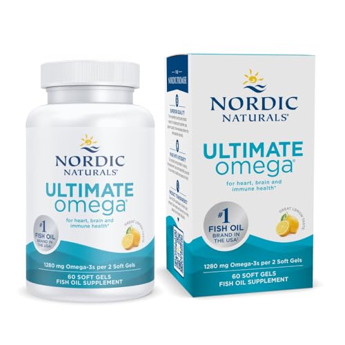 Nordic Naturals Ultimate Omega, 1280mg Omega-3 Fish Oil, Lemon - 60 count