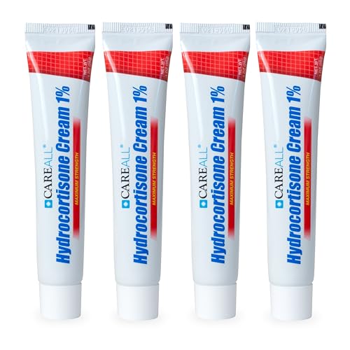 CareAll Hydrocortisone 1%, 1oz Tube (Pack of 4), Maximum Strength Anti-Itch Cream,