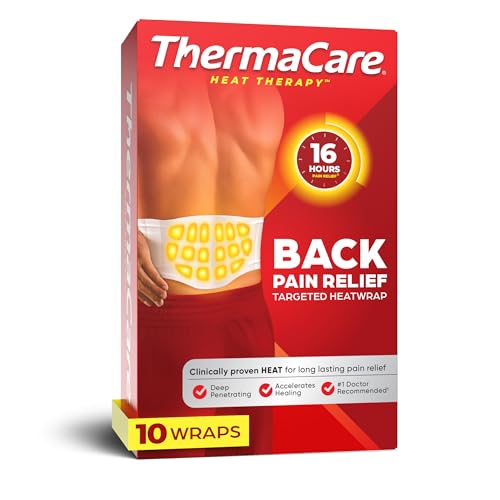 ThermaCare Advanced Lower Back & Hip Heat Wraps, Pain Relief, 10 Count | 16-Hour Therapy, Adhesive, Flexible Fit Design