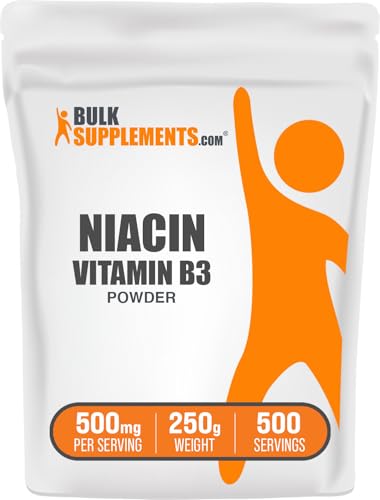 BulkSupplements.com Niacin (Vitamin B3) Powder - 250g (Pack of 1) | Niacin:
