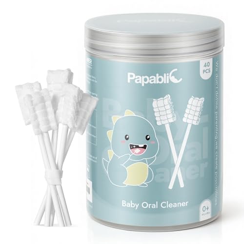 Papablic Baby Tongue Cleaner for Infant Oral Aged 0-2, Disposable, 40 Pack