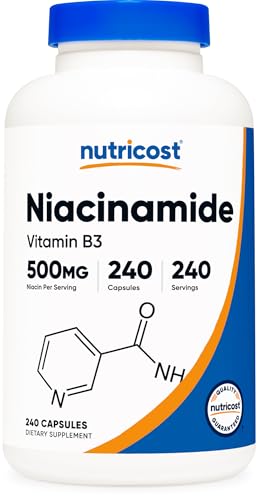 Nutricost Niacinamide (Vitamin B3) 500mg, 240 Capsules, Flush Free | Gluten-Free, GMO-Free
