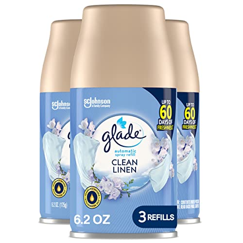 Glade Automatic Spray Air Freshener Refill, Clean Linen, 3 Count | 6.2