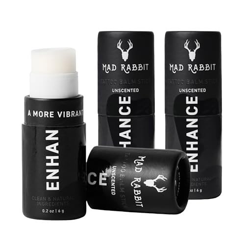 Mad Rabbit Enhance Tattoo Balm Stick, Tattoo Aftercare, 3 Pack