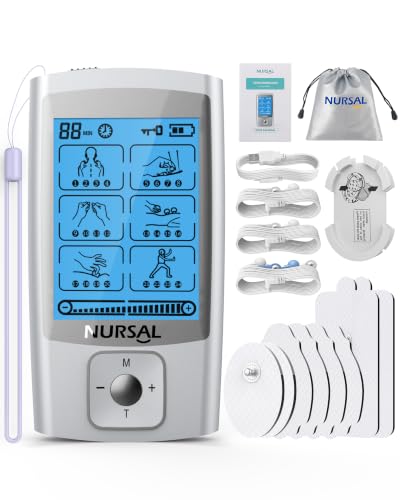 NURSAL 24 Modes TENS Unit Muscle Stimulator for Pain Relief, Rechargeable Electronic