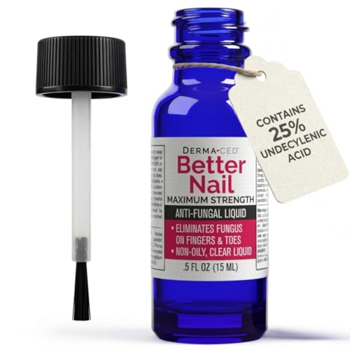 Better Nail - Toe nail Fungus Treatment Extra Strength, 25% Undecylenic Acid Antifungal Solution for Discolored, Brittle & Damaged Nails - Precision Brush, 6 Botanical Oils + Vitamin E