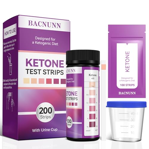 BACNUNN Ketone Test Strips: Upgraded 200 Keto Sticks Urine Test with Cup