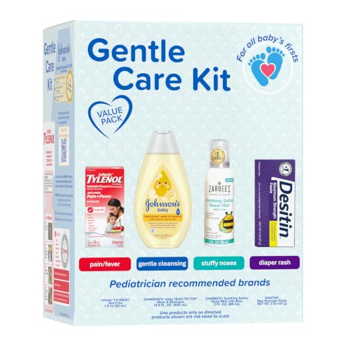 Johnson's Baby Gentle Care Kit with Desitin Maximum Strength, 4 Items |