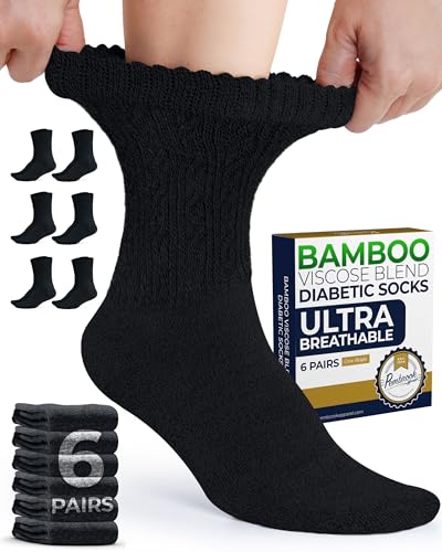 Pembrook® Womens Diabetic Socks Size 9-11, Diabetic Crew Socks for Women &