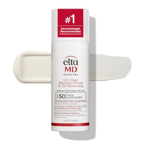 EltaMD UV Clear Blemish-Prone and Oil Balancing, Untinted, SPF 50, 1.7 oz