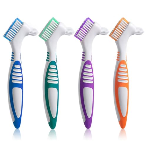 Octuitey Denture Brush 4Pcs Denture Toothbrushes Double Sided Toothbrush | Denture Cleaning