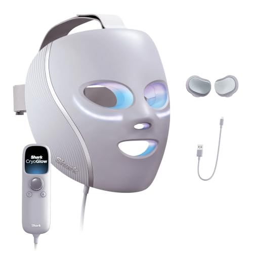 Shark CryoGlow LED Face Mask, Red Light Therapy, Under-Eye Cooling, FW312PL |