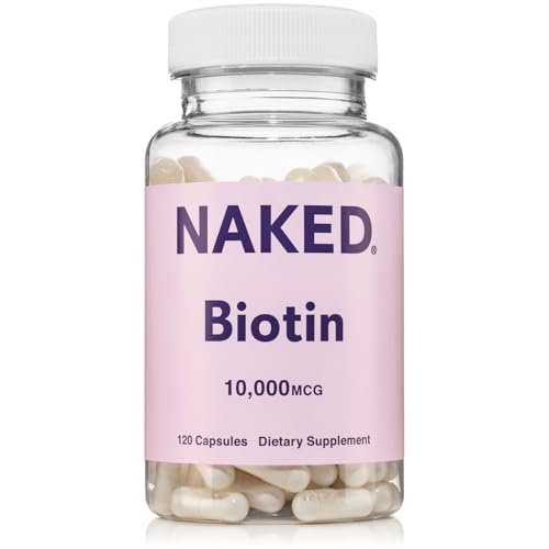 NAKED Biotin 10,000mcg - Max Strength Vitamin B7 Supplement for Healthy Hair,