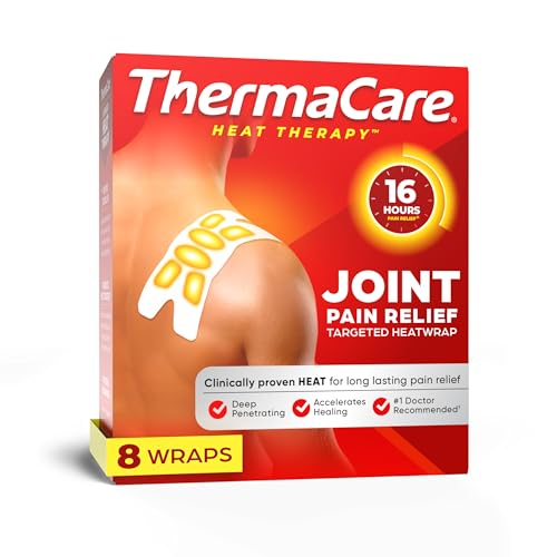 ThermaCare Portable Heating Pads for Muscle & Joint Pain Relief, 8 Count | Adhesive Heat Wraps, Drug-Free Therapy, Flexible, Discreet Patches for Daily Comfort & Wear