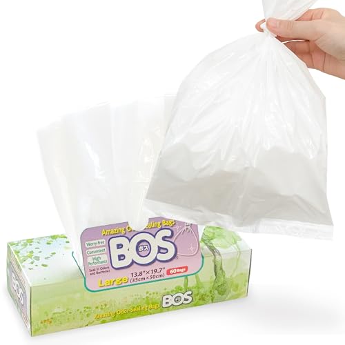 BOS Amazing Odor Sealing Disposable Bags for Diapers, Ostomy Bags, Pet Waste