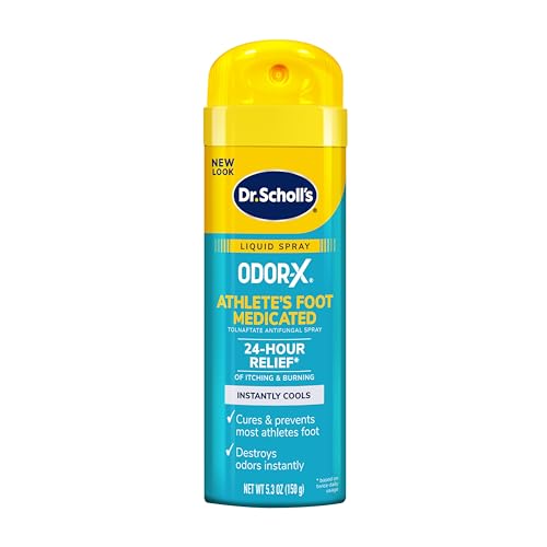 Dr. Scholl's Odor-X Medicated Athlete's Foot Spray, Foot Odor Spray, 5.3 oz