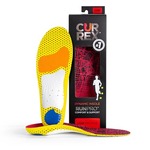 CURREX RunPro Insoles for Running Shoes, Arch Support Inserts to Help Reduce Fatigue, Prevent Injuries, Boost Performance for Men & Women (Low Arch, Size Large)