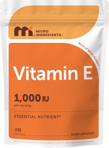Micro Ingredients Vitamin E 1000 IU (450 mg) Per Serving, 240 Softgels