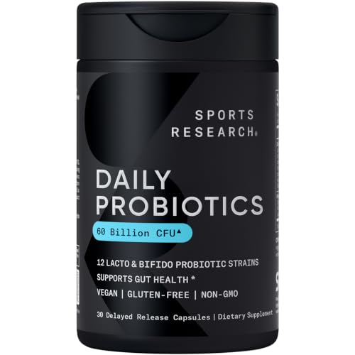Sports Research® Daily Probiotics 60 Billion CFU, 30 Veggie Capsules | 12