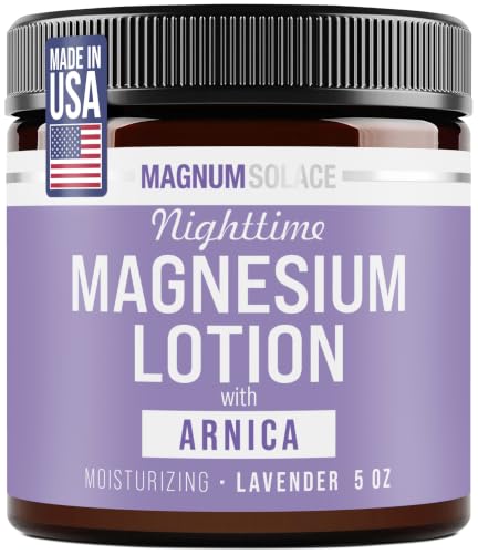 Magnum Solace Nighttime Magnesium Lotion with Arnica – Highly Concentrated Magnesium for