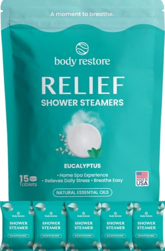 BodyRestore Shower Steamers Aromatherapy, Self Care Gifts, Relief 15 Pack | Stocking