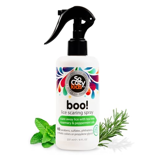 SO COZY Kids Boo! Lice Prevention Spray, Clinically Tested, Gentle, 8 Fl Oz | Lice Treatment with Keratin, Tea Tree, Rosemary & Peppermint Oils, Conditioning Formula, No Parabens, Sulfates & Colors