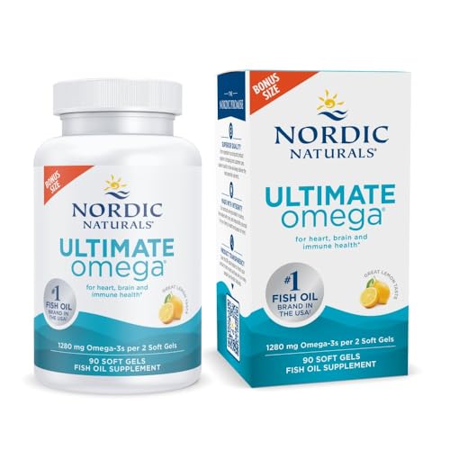 Nordic Naturals Ultimate Omega, 1280mg Omega-3 Fish Oil, Lemon - 90 count